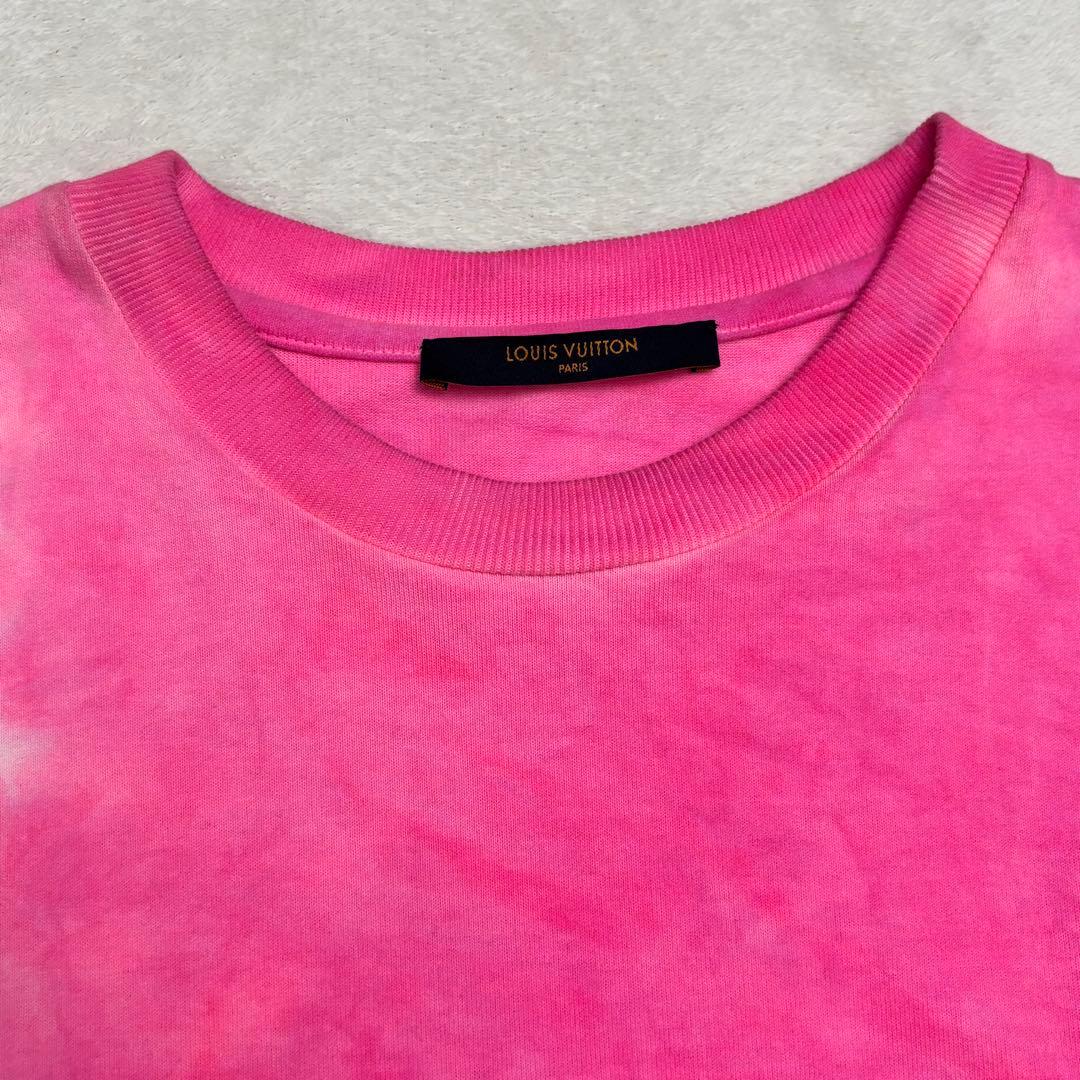 ルイヴィトン タイダイ インサイドアウトTシャツ ピンク LVロゴ M 22SS