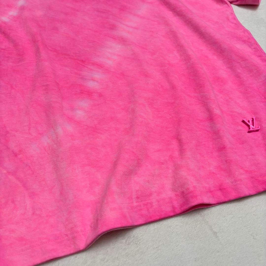 ルイヴィトン タイダイ インサイドアウトTシャツ ピンク LVロゴ M 22SS