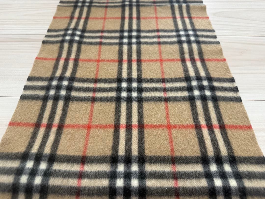 バーバリー カシミヤ チェックマフラー ベージュ