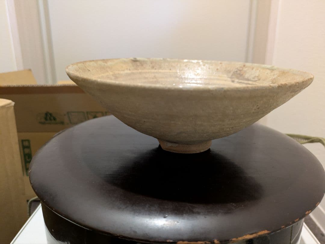 時代物　李朝　刷毛目　平茶碗　夏茶碗　古美術品　骨董　金直し