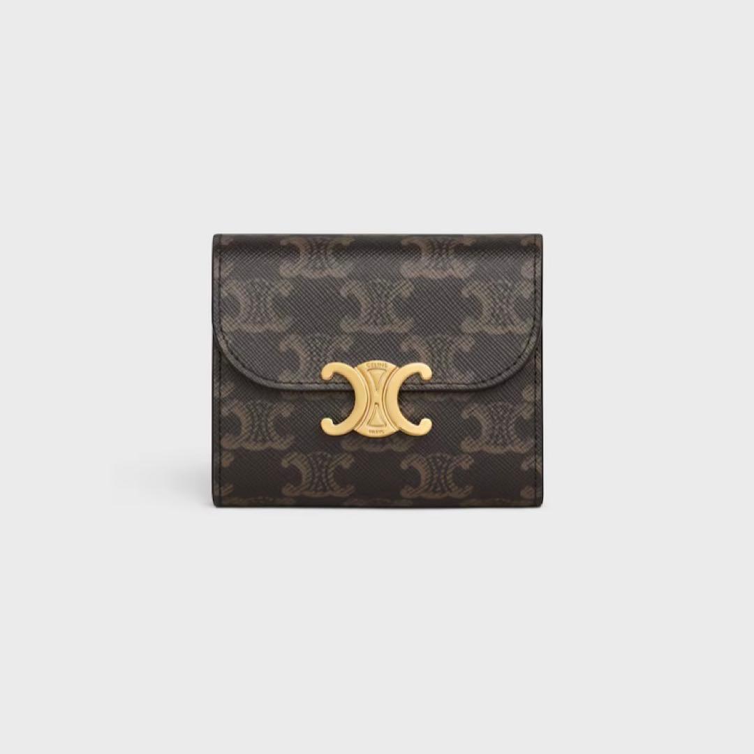 CELINE ダークブラウン 三つ折り財布