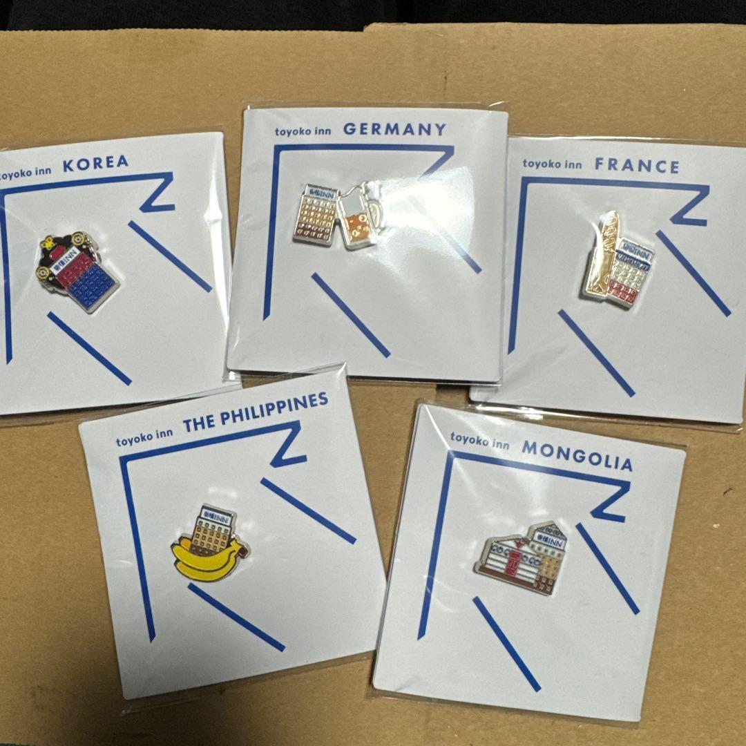 東横イン ピンバッジ 海外5カ国セット(韓国フィリピンモンゴルドイツフランス)
