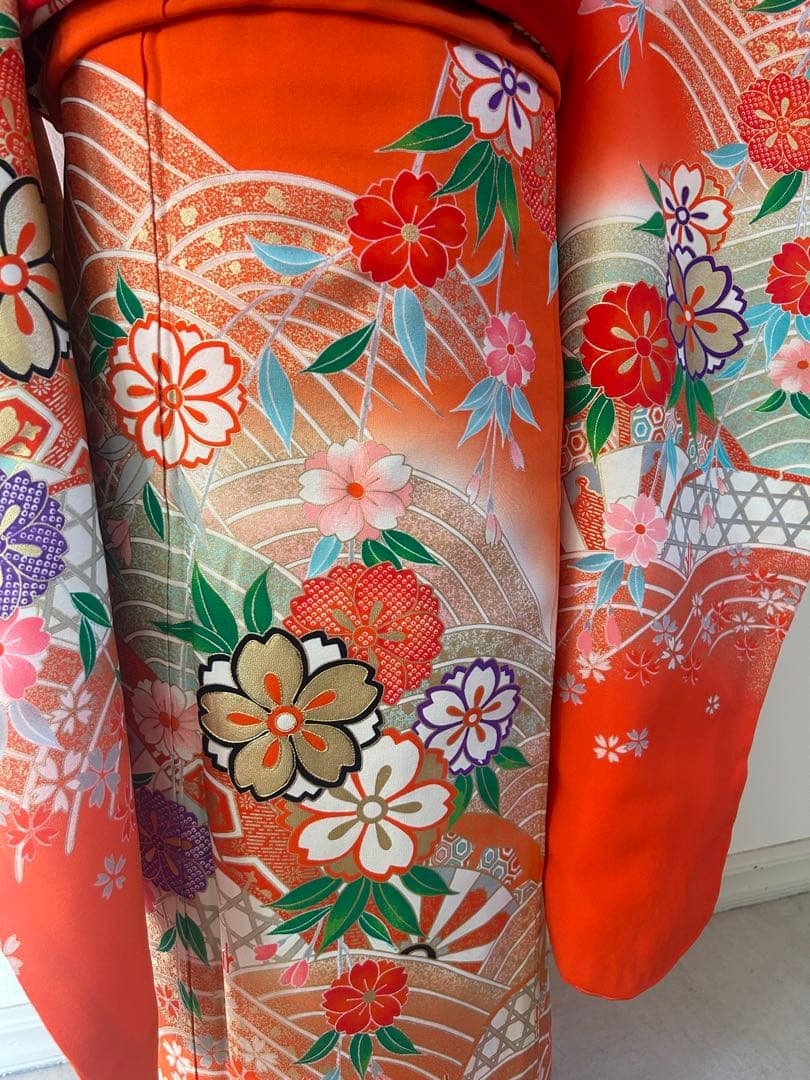 7歳　七五三　正絹着物　古典柄　帯　帯揚げ　帯締め　しごき　セット