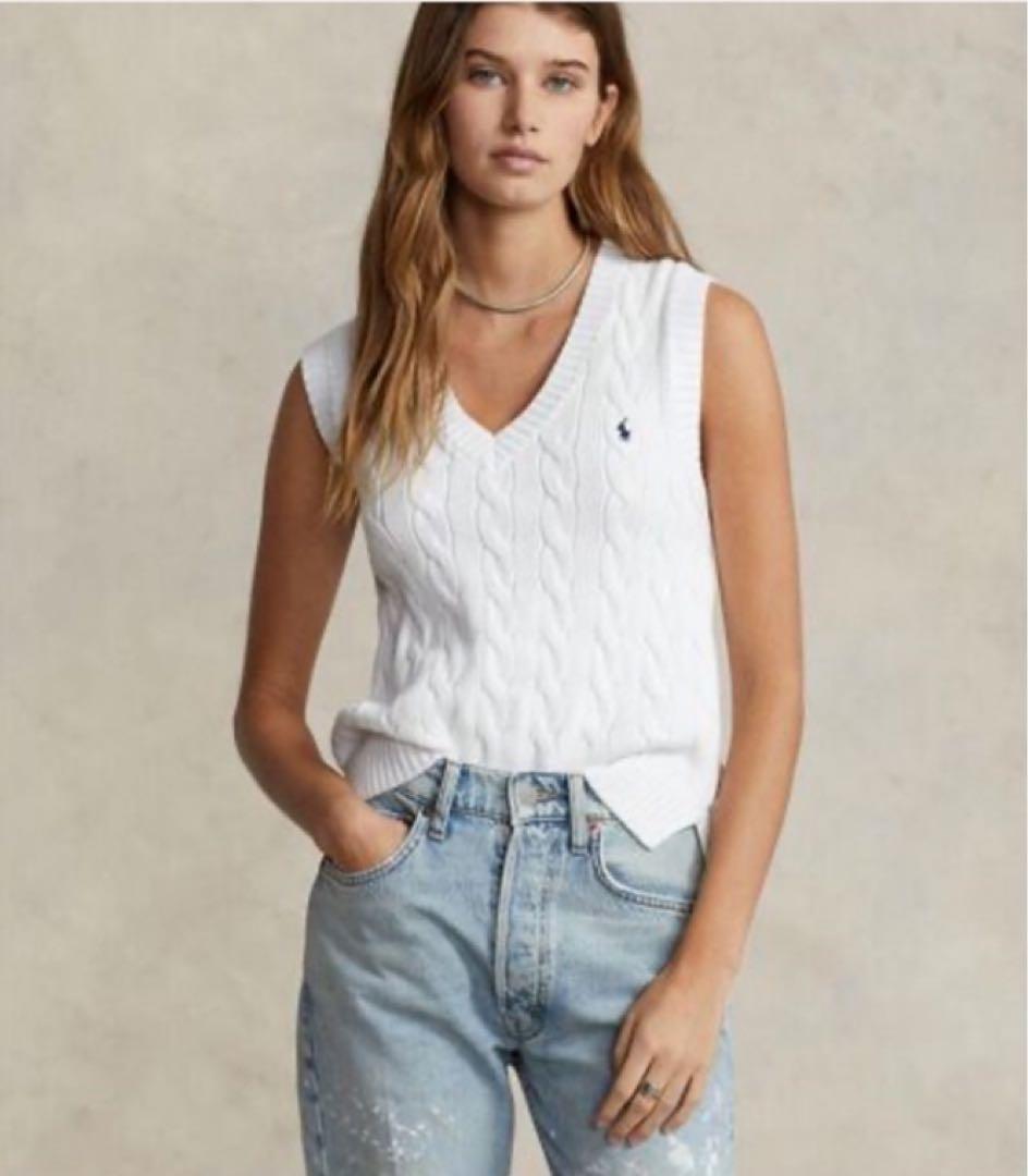 【美品】ラルフローレン ニットタンクトップ Mサイズ