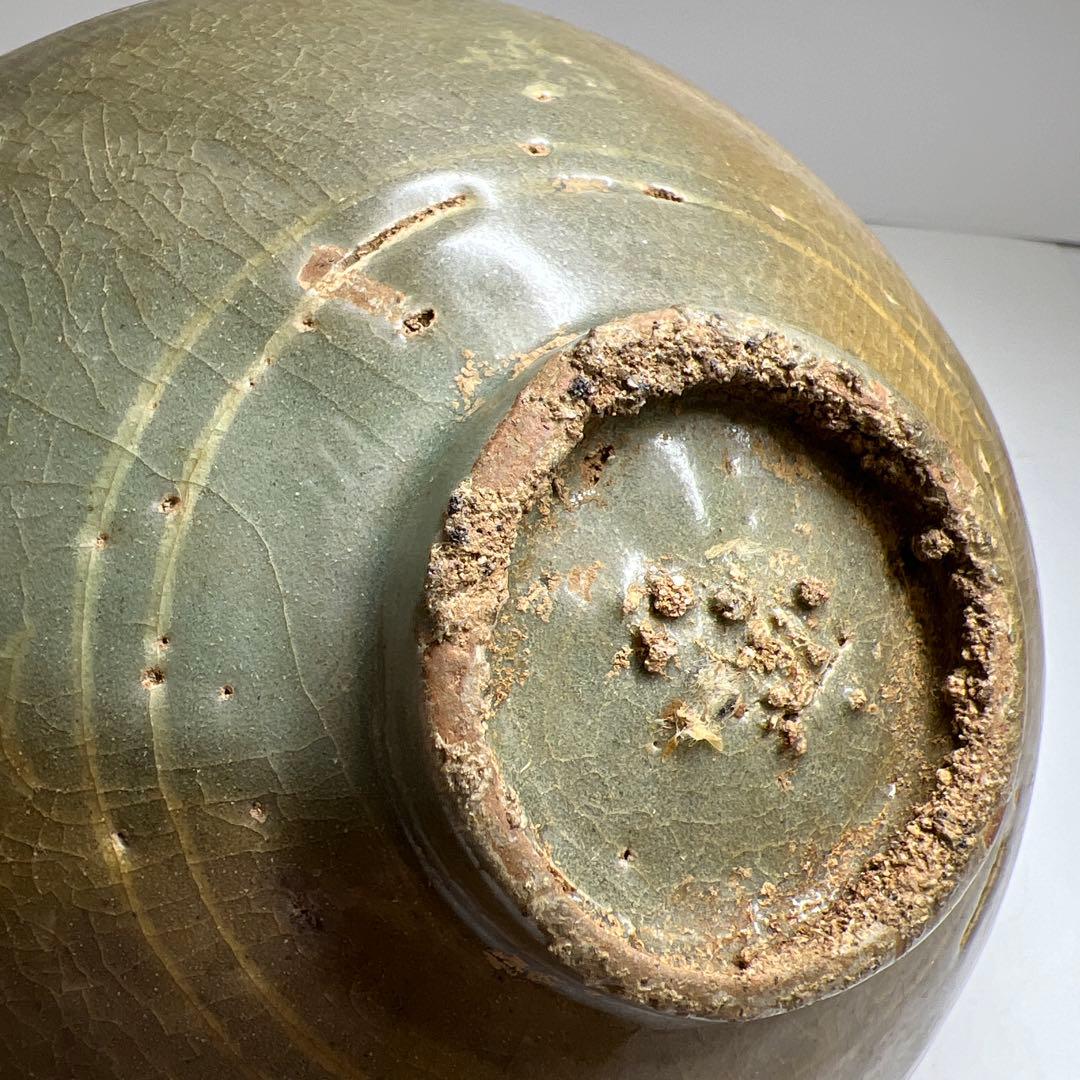 16世紀　高麗青磁白泥象嵌鉢　口径19㎝　東Y7-1003☆2Fトヒサ