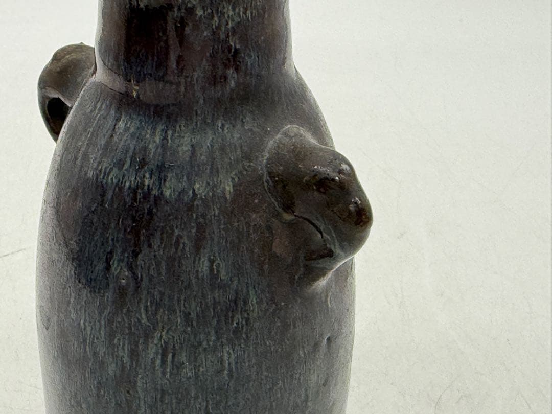 中国　鈞釉象耳瓶　花入　送料込み251130