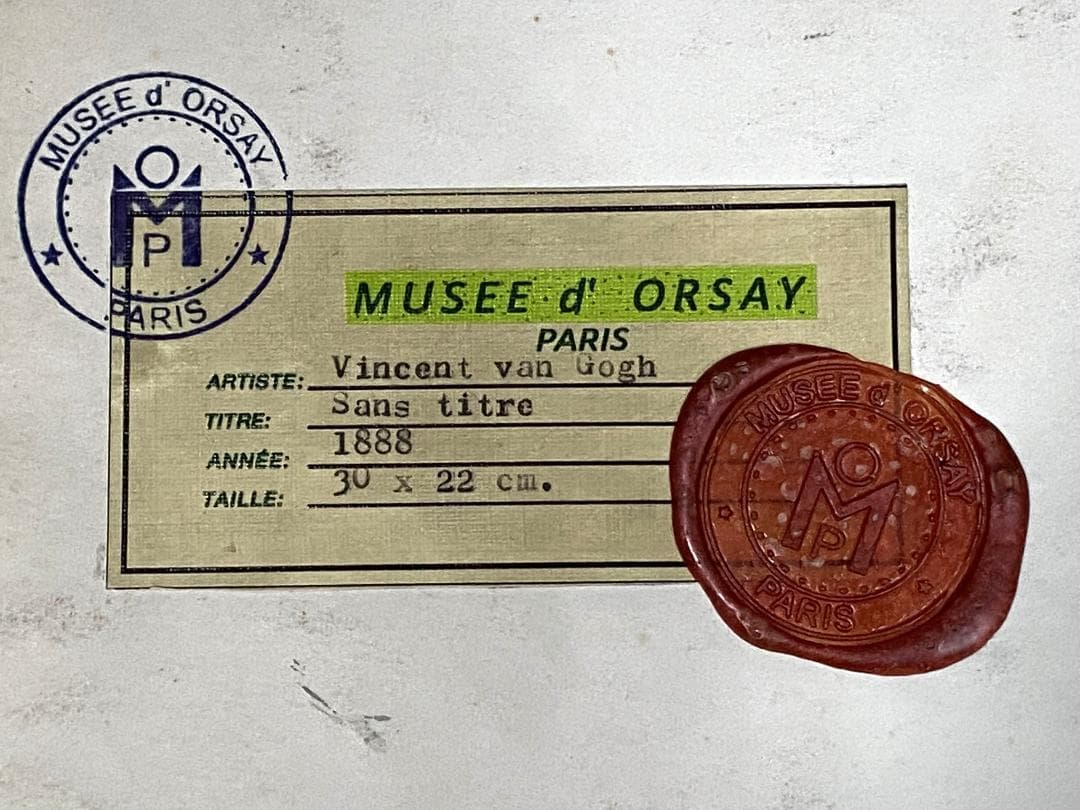【模写】 ファン・ゴッホ 額付き 肉筆 油彩 ペーパー 紙 オルセー美術館印等