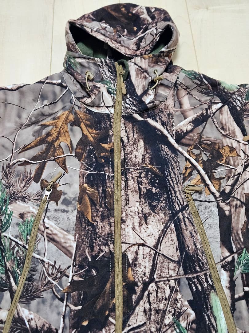 リアルツリー柄 迷彩服 セットアップ 上下セット 冬用ジャンパー サバイバル