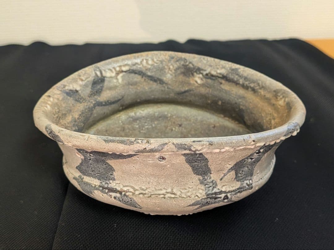 『丸田宗彦』内田皿屋窯　沓形茶碗　絵唐津　茶道具　沓茶碗　共箱しおり共布略歴