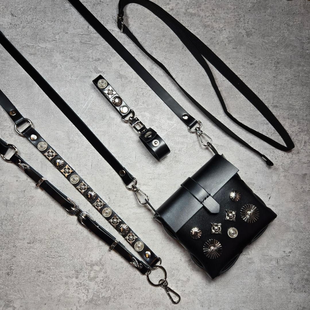 専用　スタッズ　レザー　バッグ　グローブホルダー　ハンドメイド