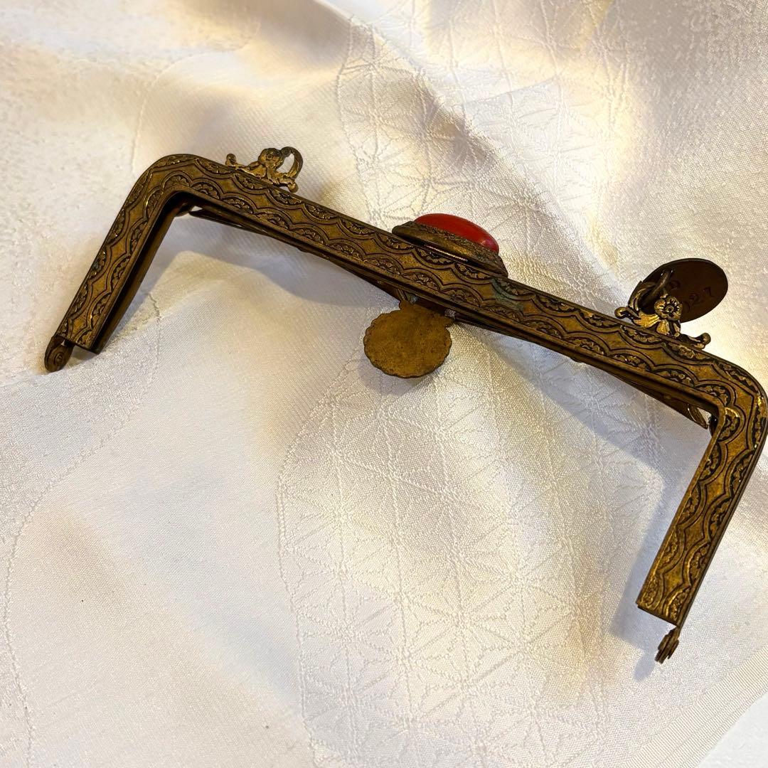 訳あり【希少・フランス製】アンティーク 口金金具　プチポアン サンプルタグ付