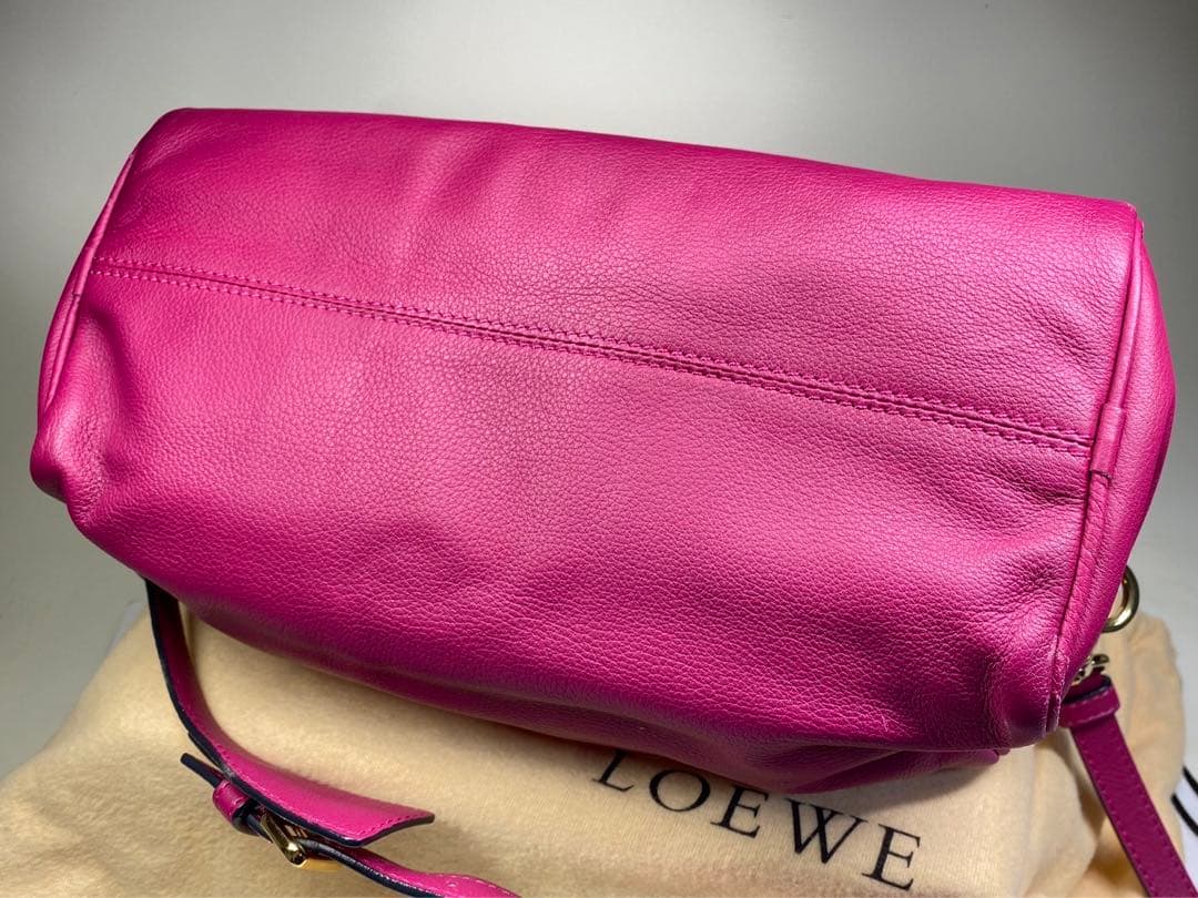 LOEWE ロエベ ハンドバッグ アメ レザー ピンクパープル