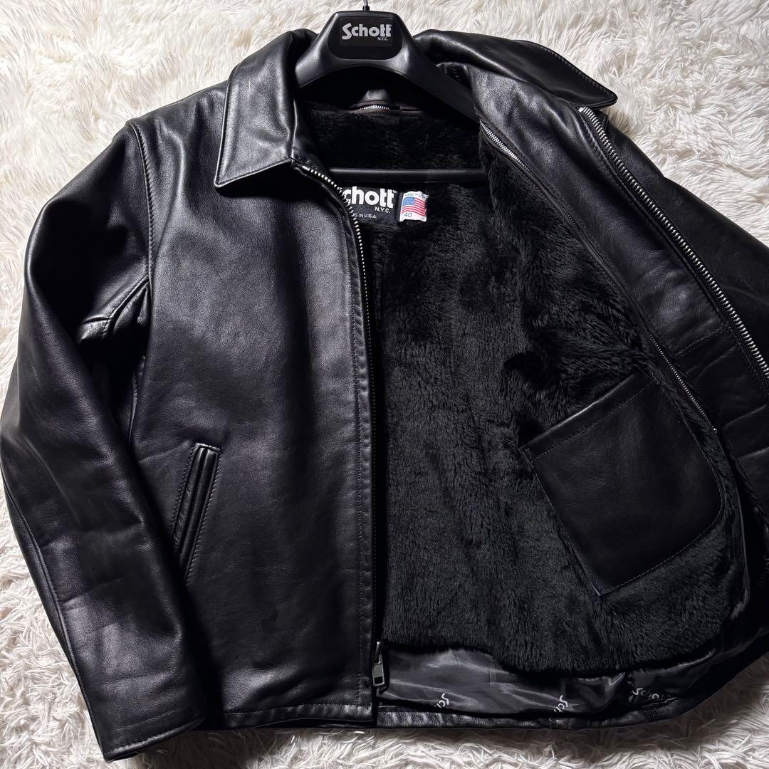 美品/希少✨schott トラッカージャケット　652 本革　ブラック　40