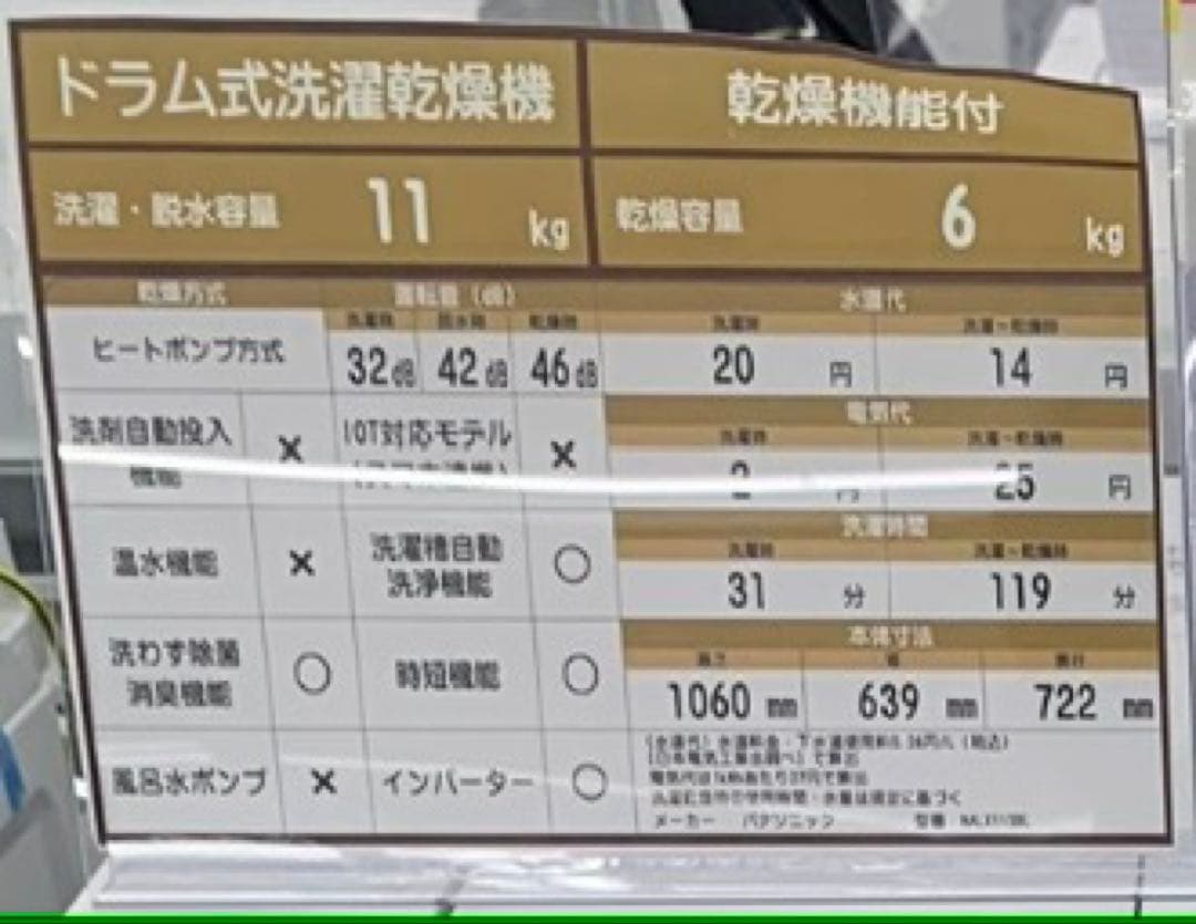 Panasonic ドラム式電気洗濯乾燥機 NX-LX113BL