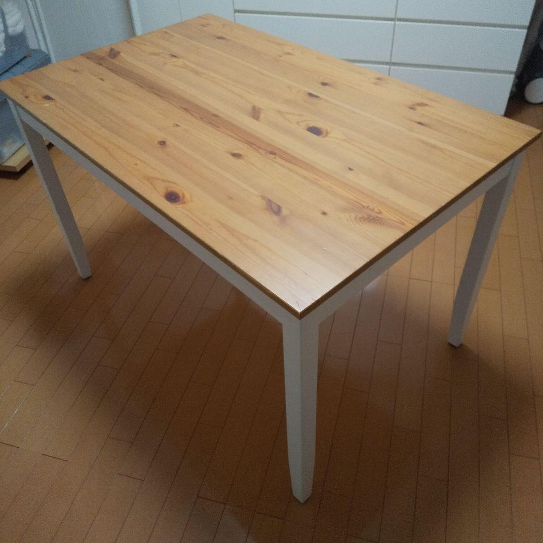 送料込み IKEA パイン材ダイニングテーブル