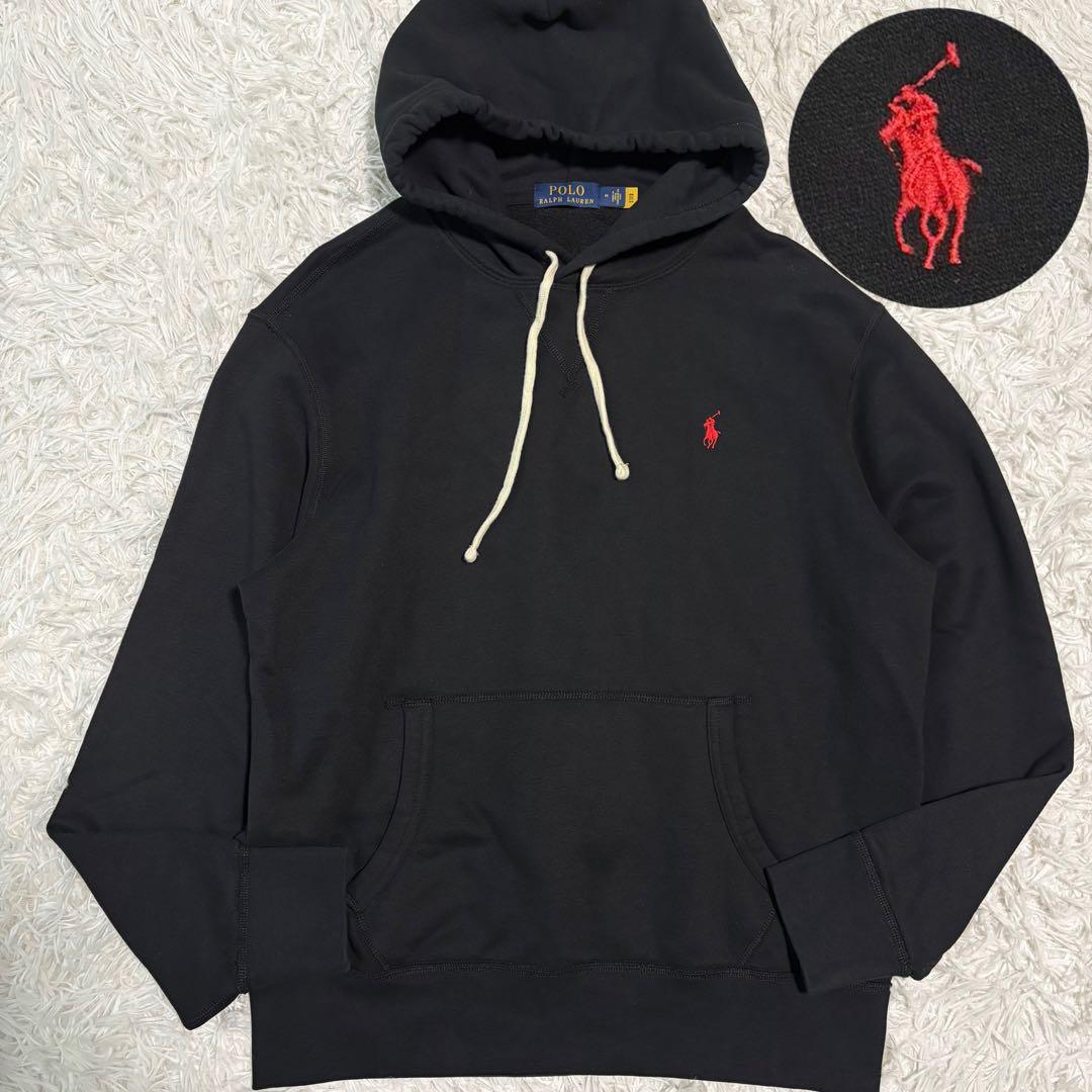 ✨極美品/21AW✨ポロラルフローレン パーカー プルオーバー ポニー 刺繍 黒