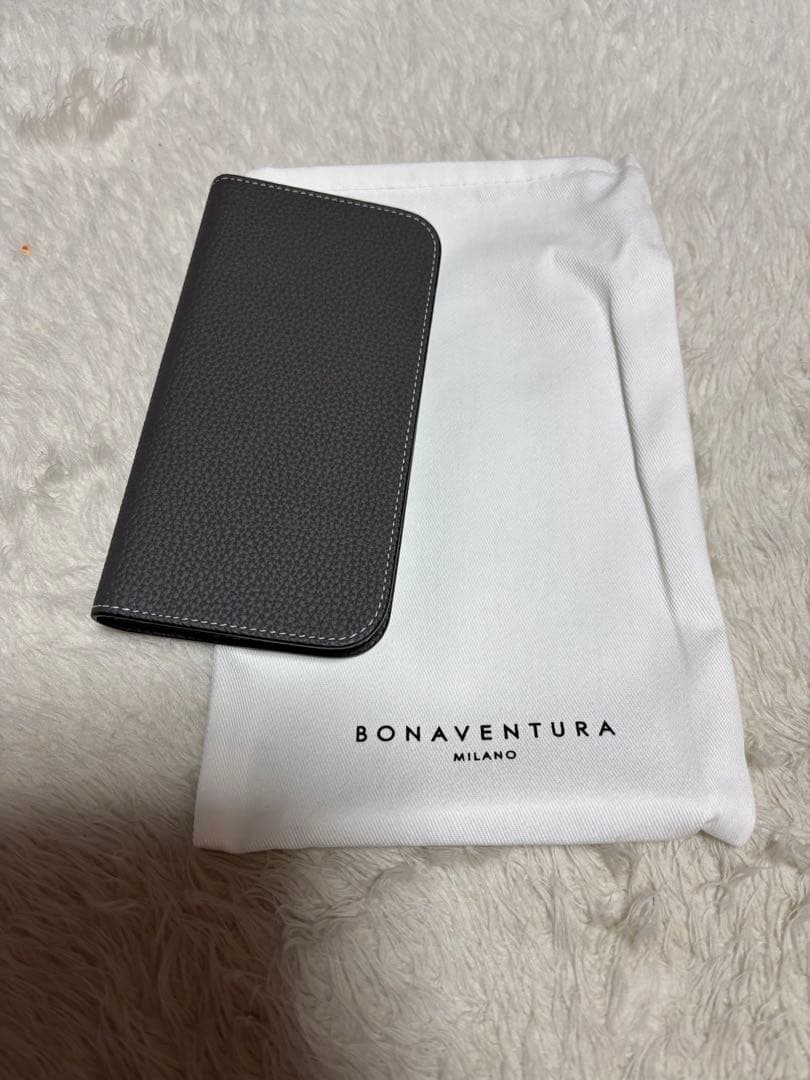 BONAVENTURA グレー 手帳型ケースiPhone15