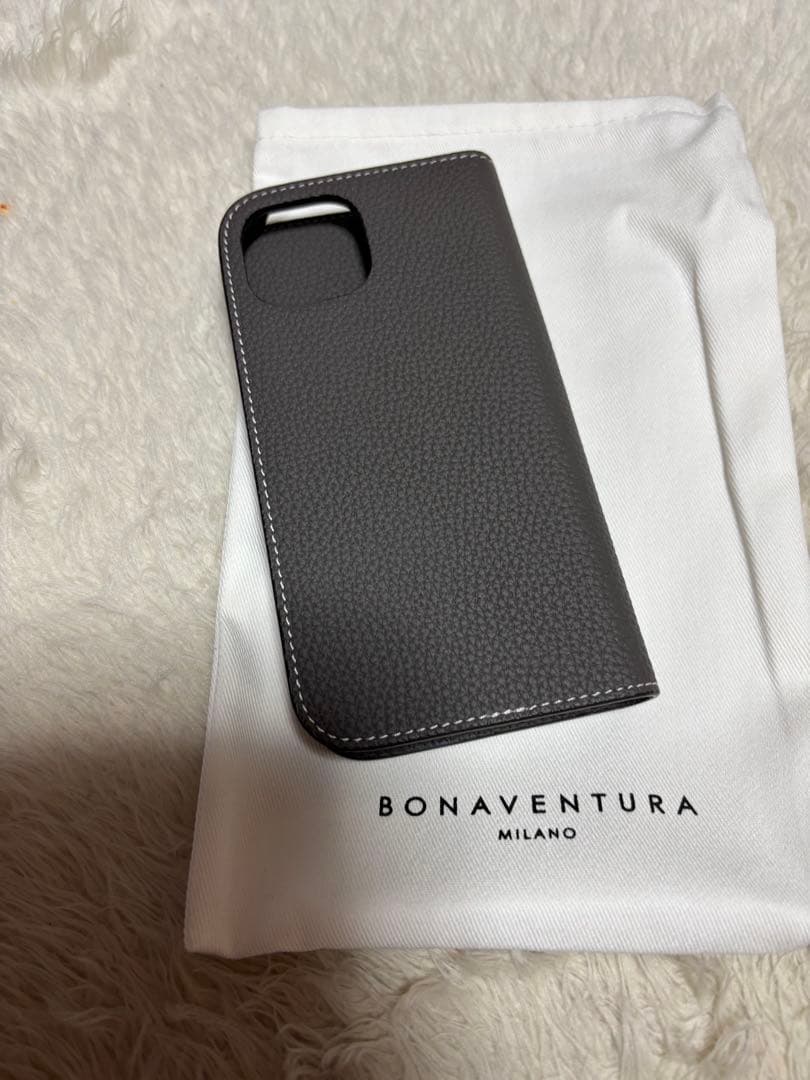 BONAVENTURA グレー 手帳型ケースiPhone15