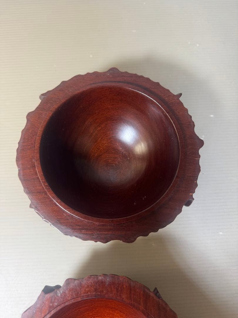 2466 香合　茶道具　古道具　骨董　　蓋物　一刀彫　美品