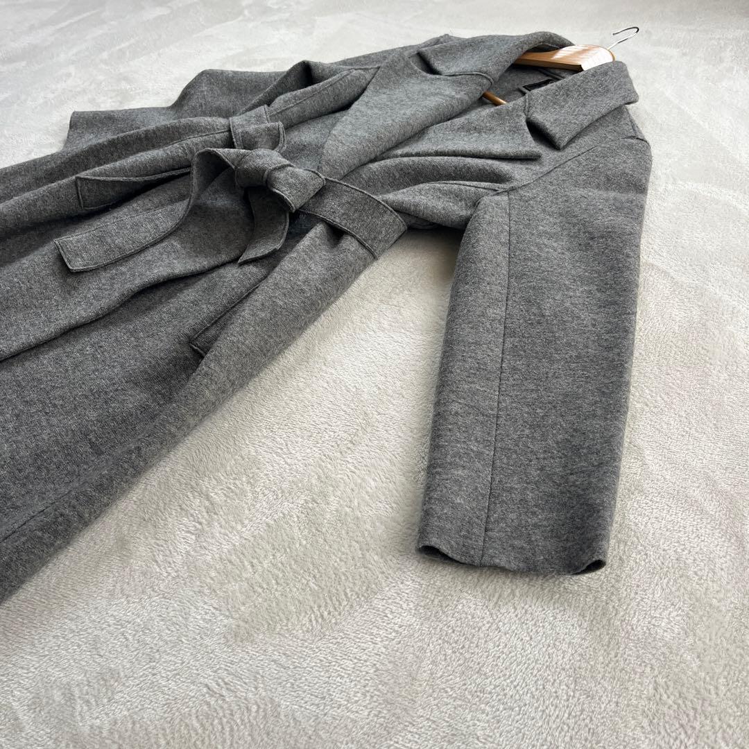 ●23区　ダブル　ロング　チェスターコート　ベルト　女優襟　イタリア製生地