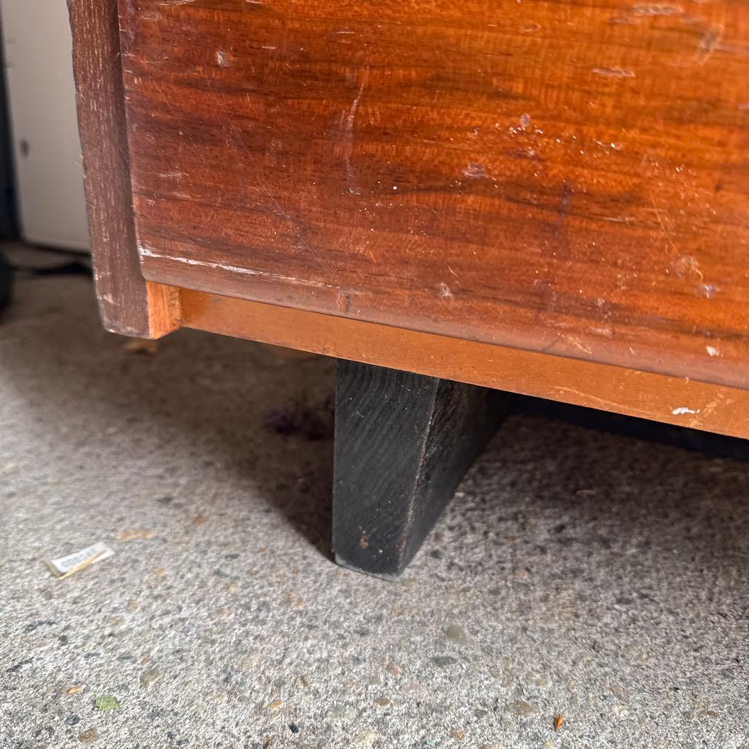 ★処分価格★脚付き　アンティーク　木製5段タンス ブラウン