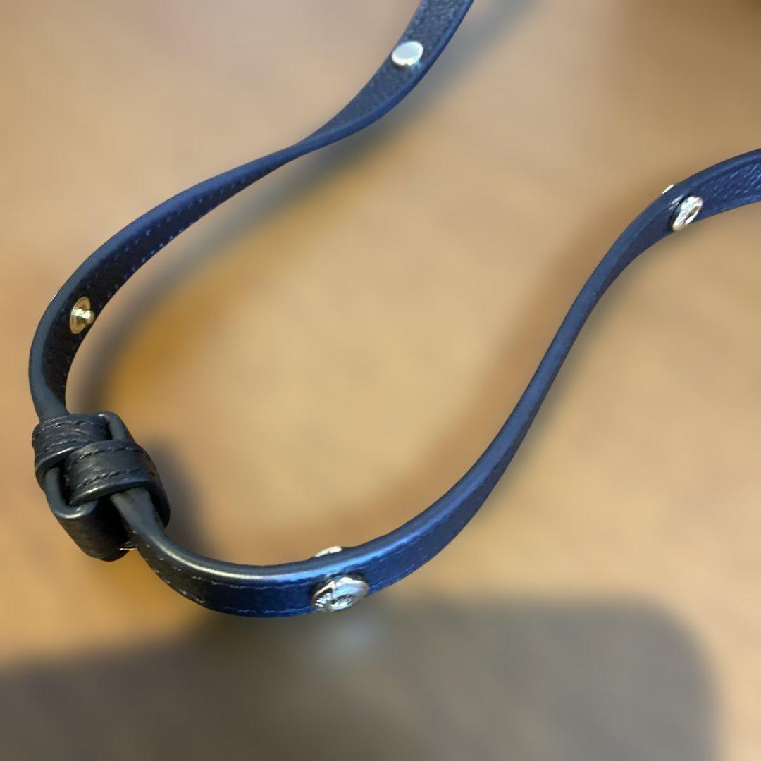 トリーバーチ　ブラック レザー バケツ型ショルダーバッグ