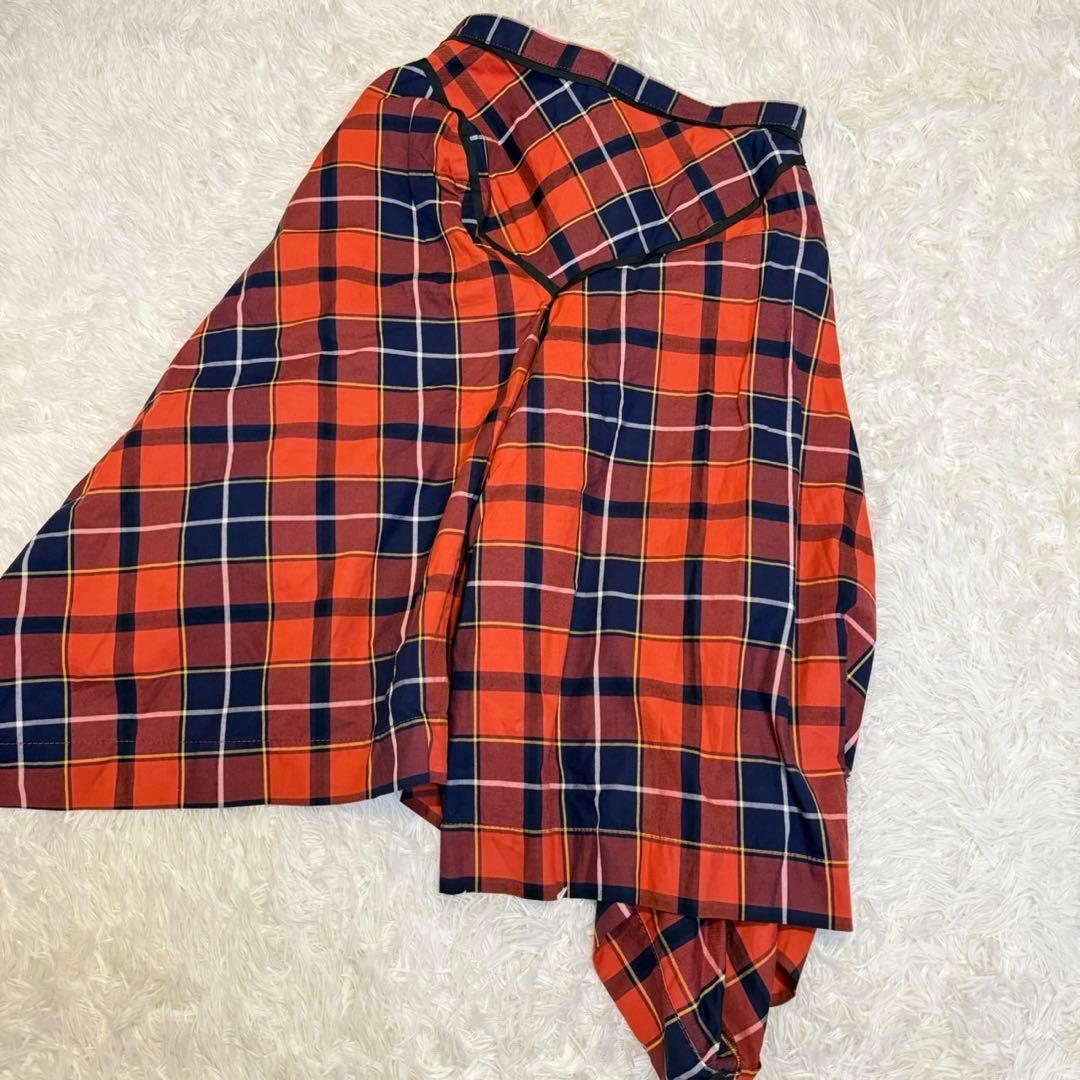 ヴィヴィアンウエストウッド 変形　ドレープ　チェックスカート オーブ　3サイズ