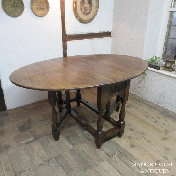 イギリス アンティーク 家具 ゲートレッグテーブル ダイニング 無垢 6745d