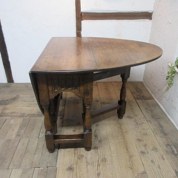 イギリス アンティーク 家具 ゲートレッグテーブル ダイニング 無垢 6745d