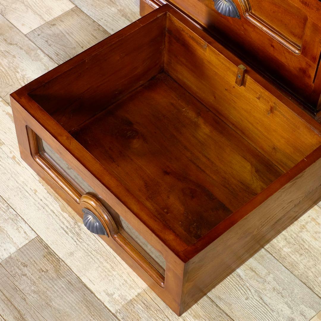 F 新品 アジアン チェスト マホガニー コロニアル カントリー 収納 天然木