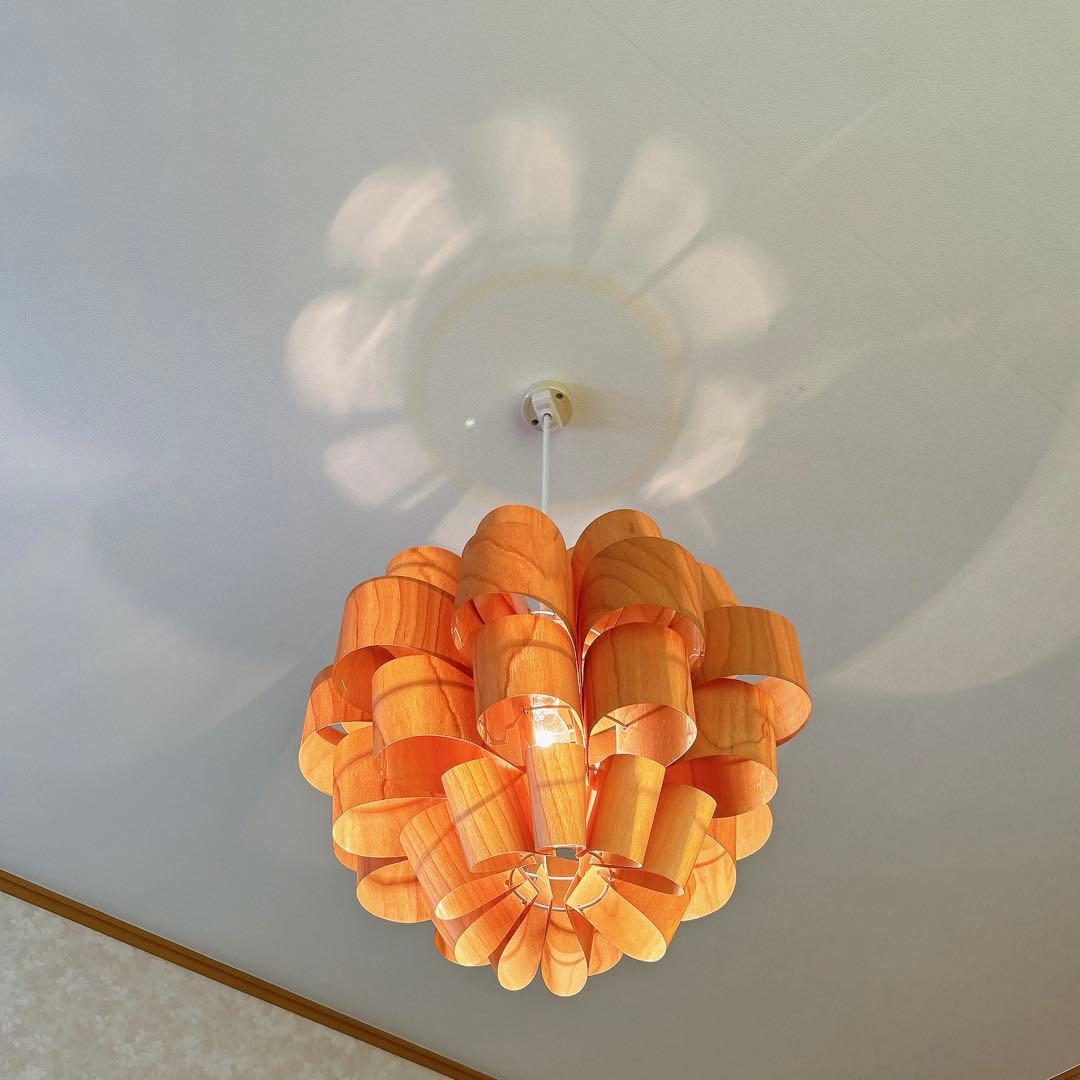 ●美品●照明作家 谷俊幸ペンダントライト Don2-wood 北欧風 モダン木目