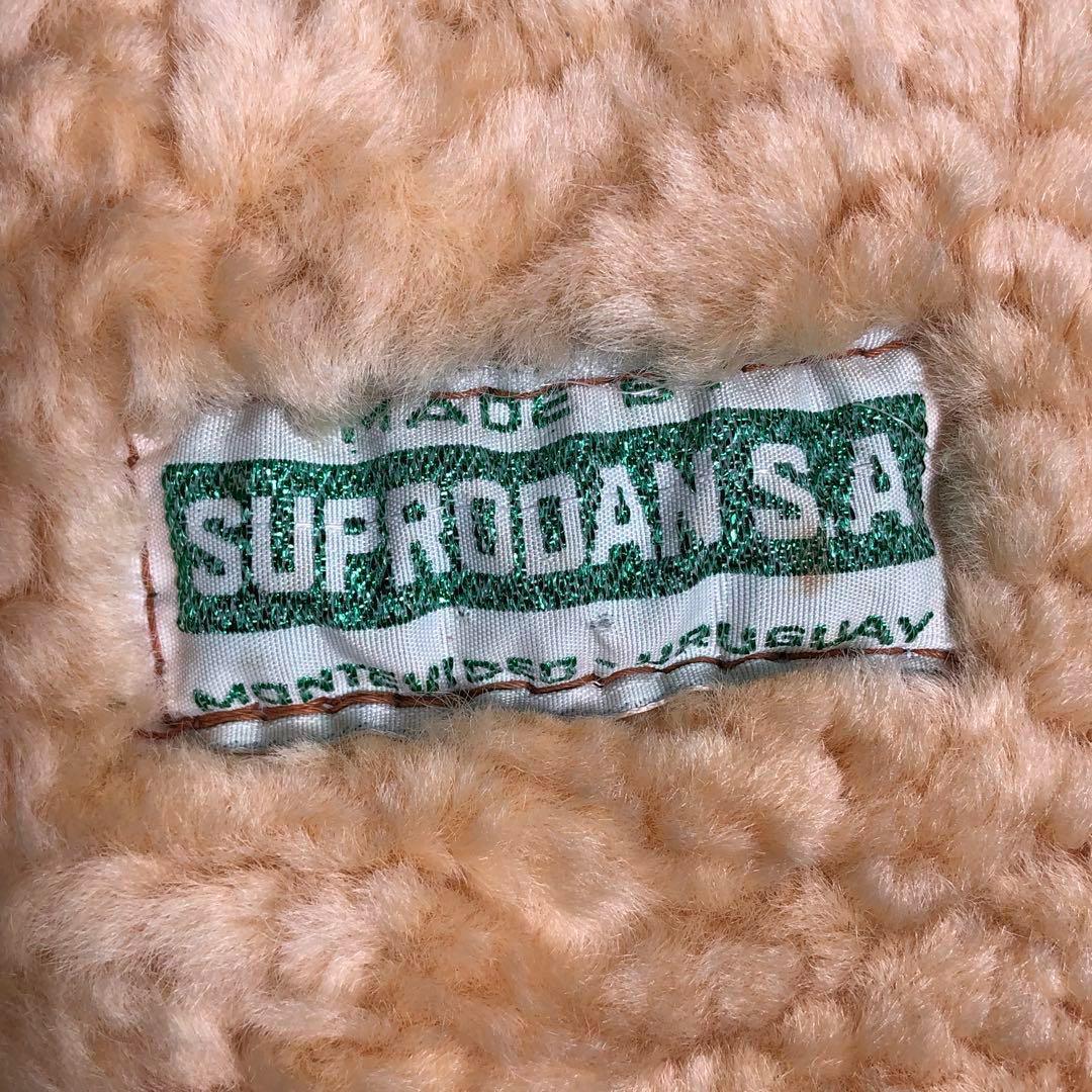 90s ムートンコート　本革　ボア　ウルグアイ製【L相当】レザーコート ブラウン