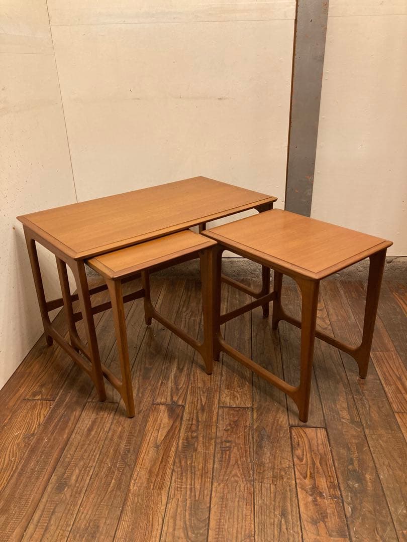 ヴィンテージ オールドマルニ チーク ネストテーブル 入れ子 北欧モダン