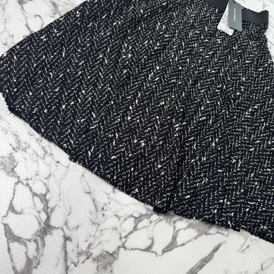 【新品タグ付き】ドルチェ＆ガッパーナ　ミックスヤーンフレアスカート　ウエストゴム