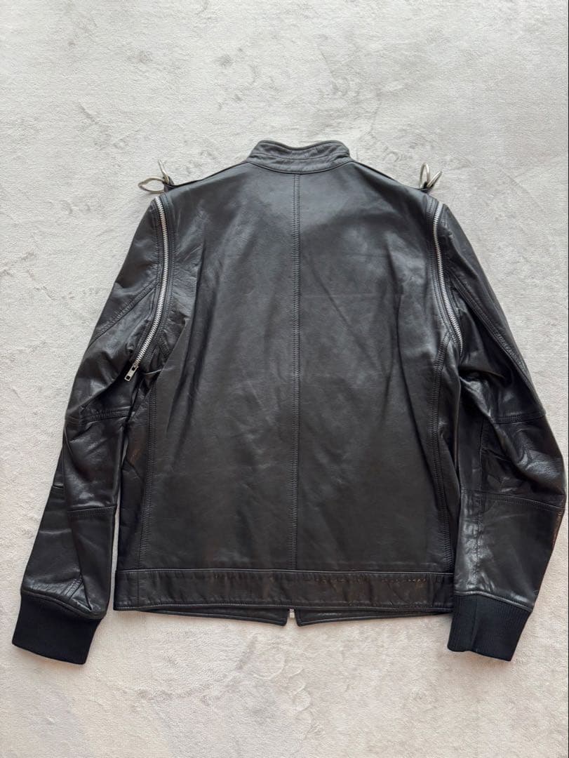 希少 UNDERCOVER 07AW 逆ハの字レザーライダース