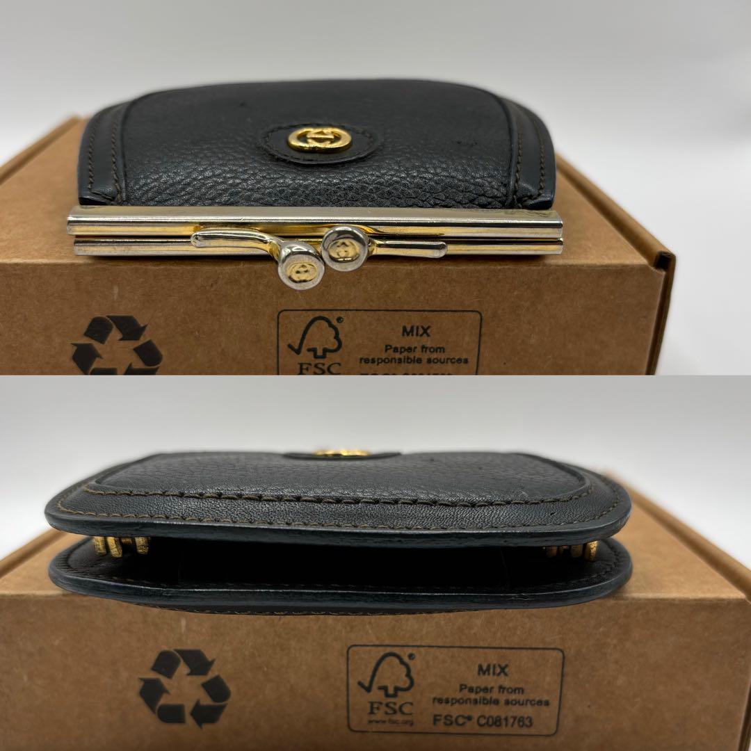 【美品/希少品】 オールド　GUCCI ケース　がま口　財布　ブラック