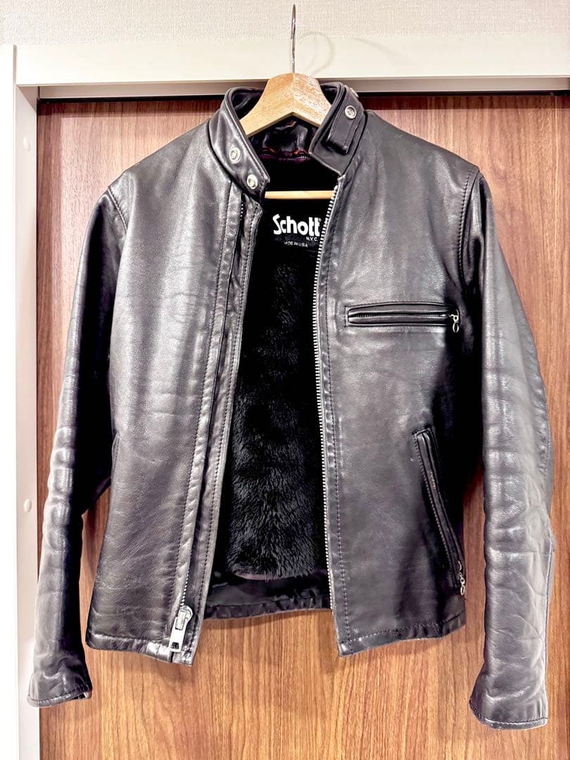 希少サイズ Schott 641E シングルライダースジャケット 32