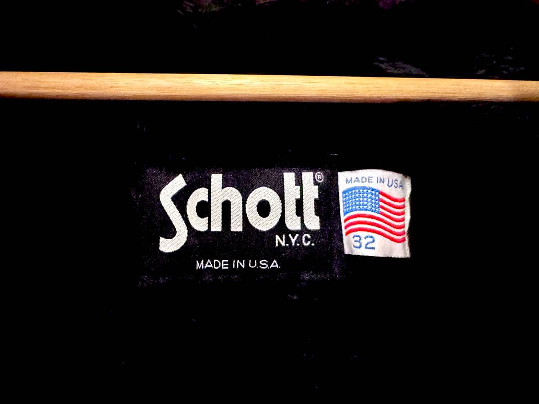 希少サイズ Schott 641E シングルライダースジャケット 32