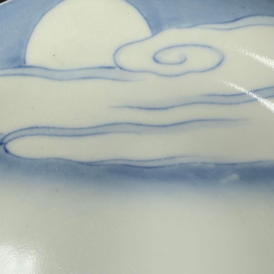 後期鍋島　1850-1870年代　染付網干文皿　古美術　献上鍋島図録掲載　名品