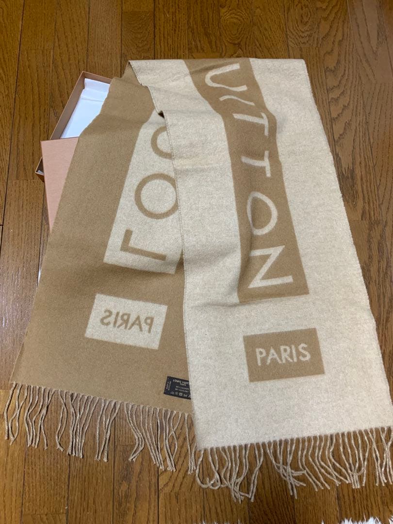にょん　未使用級 ルイ ヴィトン エシャルプ バローダ カシミヤ100%