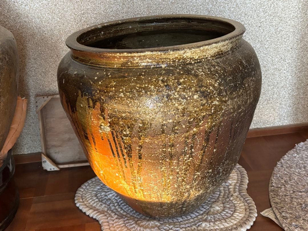 丹波焼　赤土部灰釉甕　大壺 時代物 骨董品アンティーク