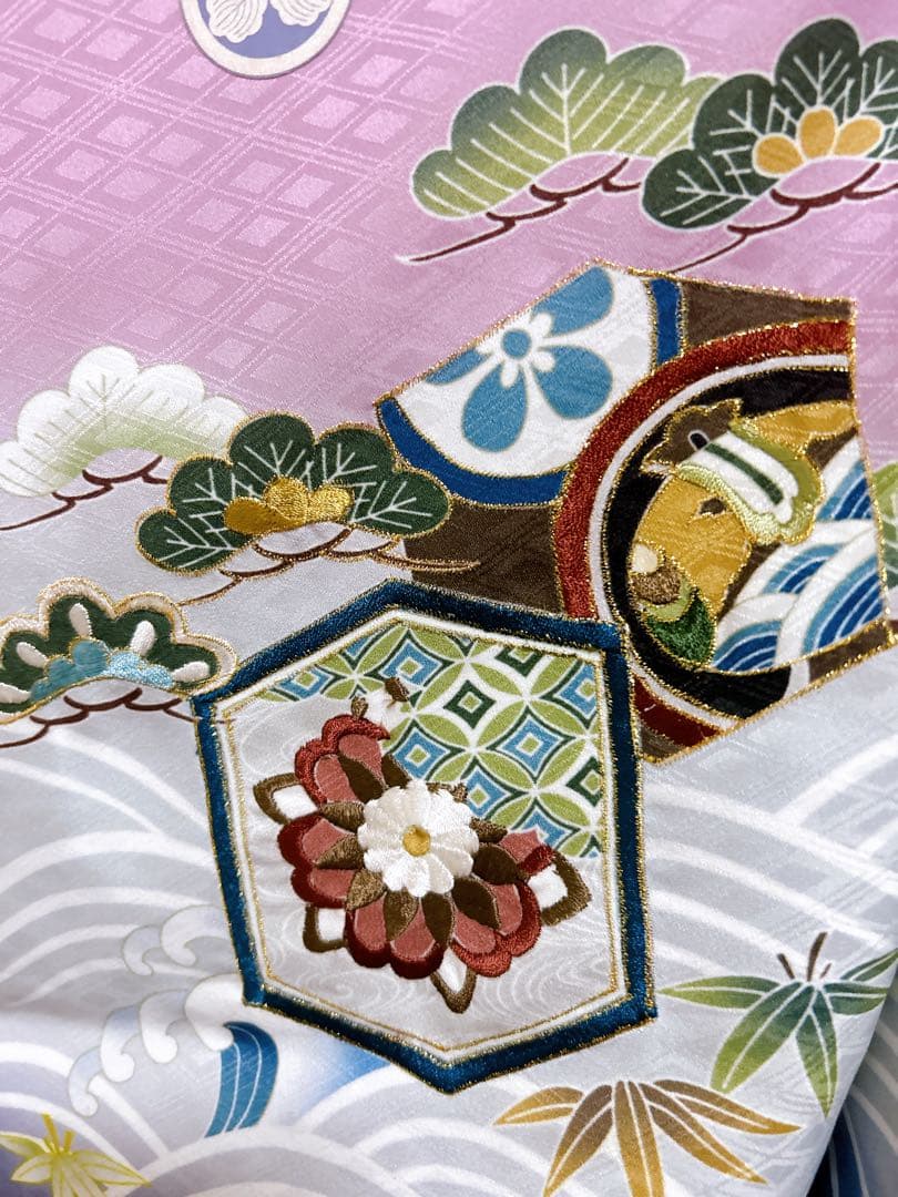 豪華刺繍入り花うさぎブランド♡七五三　5歳　男の子　紫　パープル　ゴールド