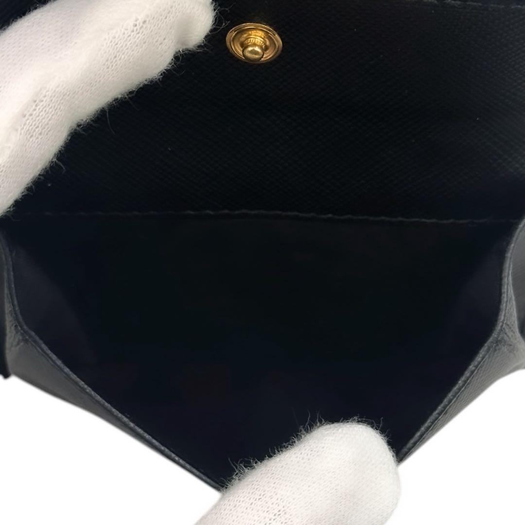 極美品 箱付 プラダ サフィアーノ 二つ折り財布 小銭入れ  カード ロゴ