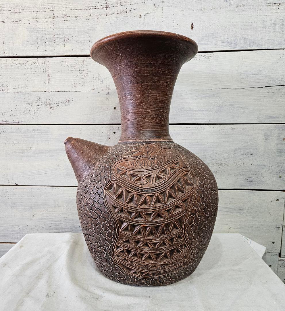 日本のアンティーク 須恵器 水瓶 壺 花瓶 土器 埴輪 土偶