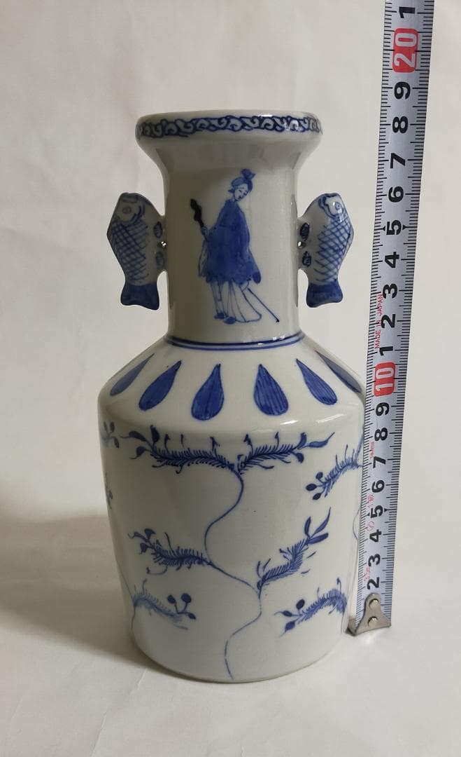 九谷焼双魚耳高砂華入陶源製