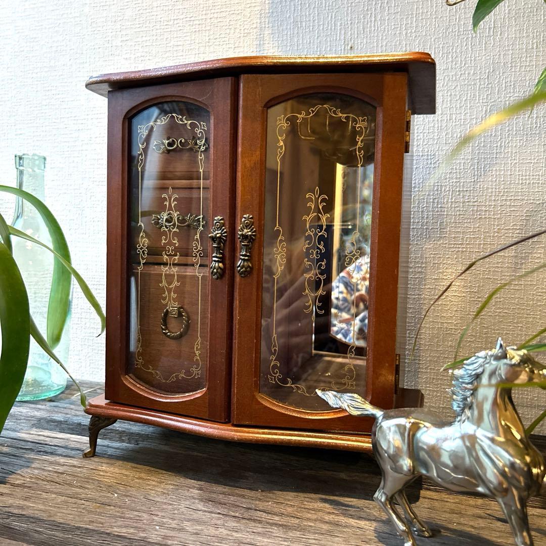 希少 TOYO 木製オルゴール付きジュエリーボックス日本製・1970〜80年代