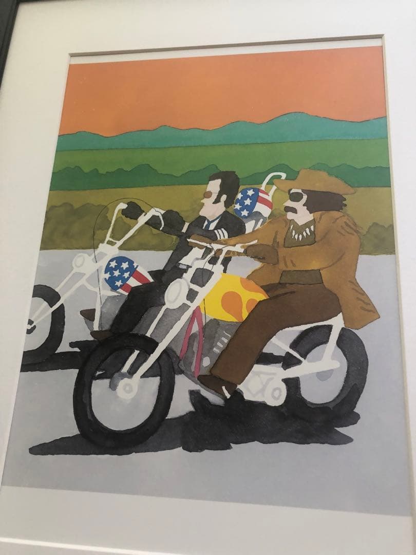 PK額装品 和田誠 映画 イージーライダー デニスホッパー A3額入 ポスター風