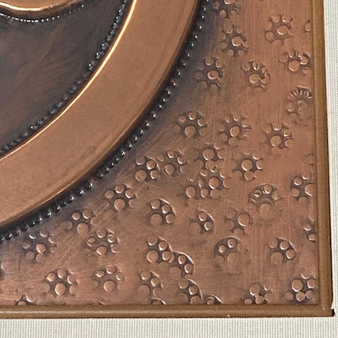 家紋額 開運 立体打出紋 丸に木瓜 まるにもっこう 銅板製 木製額縁