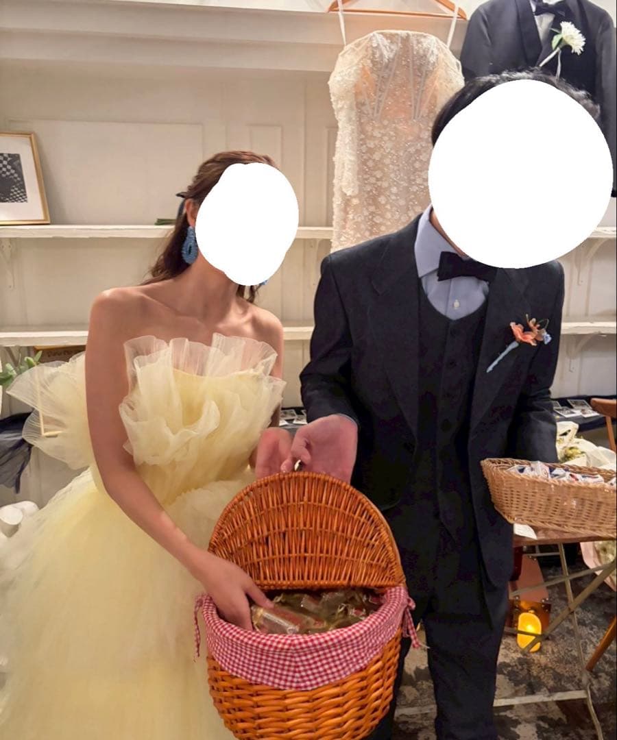 H　【肩紐無し大人デザイン】リボンショルダー フリルドレス（N02）