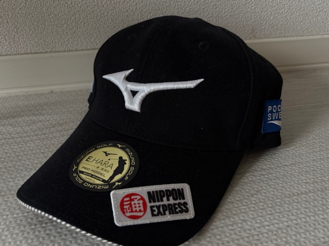 【美品】MIZUNO ゴルフキャップ　原英莉花 プロモデル ミズノ　黒